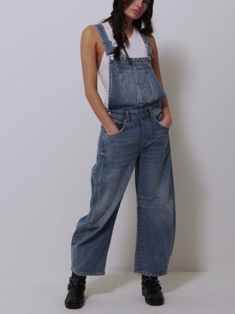 We The Free Good Luck Barrel Overalls NWOT